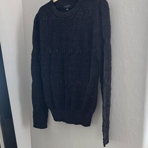 Current Air Metallic Thread Pointelle Sweater